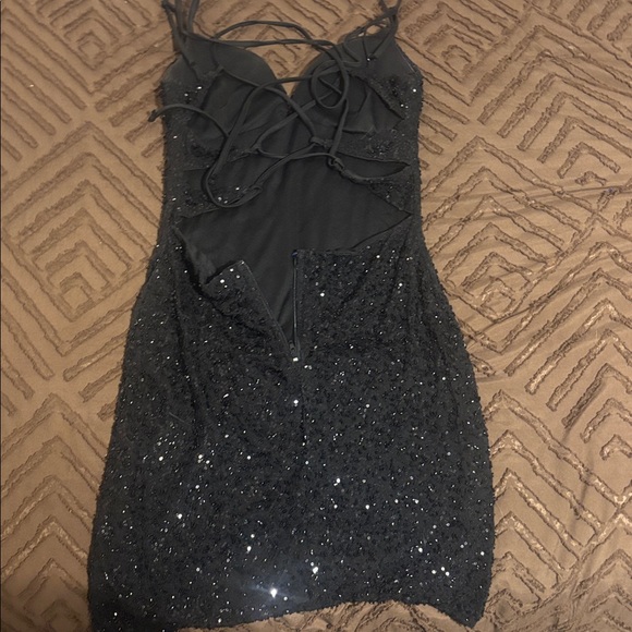 Windsor Black Sequin Mini Dress - Picture 3 of 4
